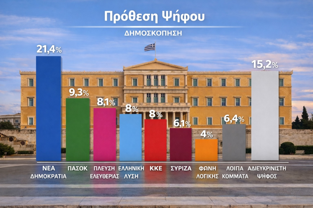Δημοσκόπηση Metron Analysis: Πτώση για τη ΝΔ, πρωτοφανές το ποσοστό της “γκρίζας ζώνης”